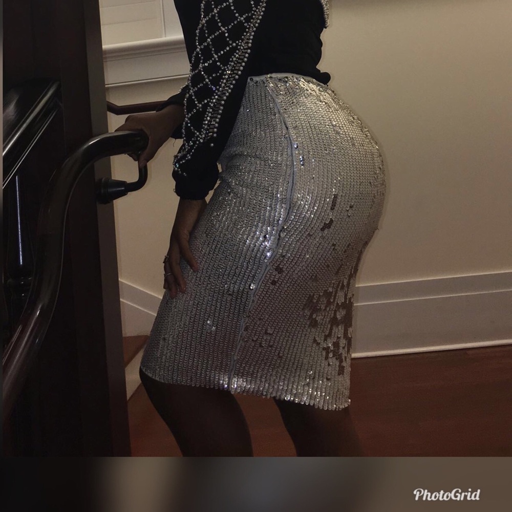 Endless rose sequins pencil skirt